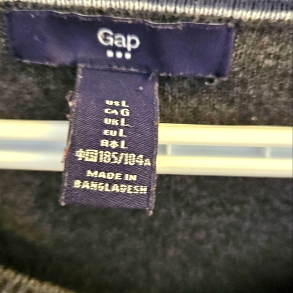 Gap Dark Heather Gray V-Neck  Sweater (Large) - Picture 3 of 3